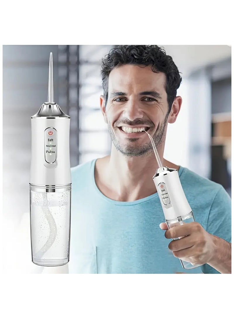 Portable Water Dental Flosser For Teeth Cleaning Dental Oral Irrigator With 4 Modes Scalable 5 Jet Nozzles IPX7 Water Resistance 300ML - Image 4