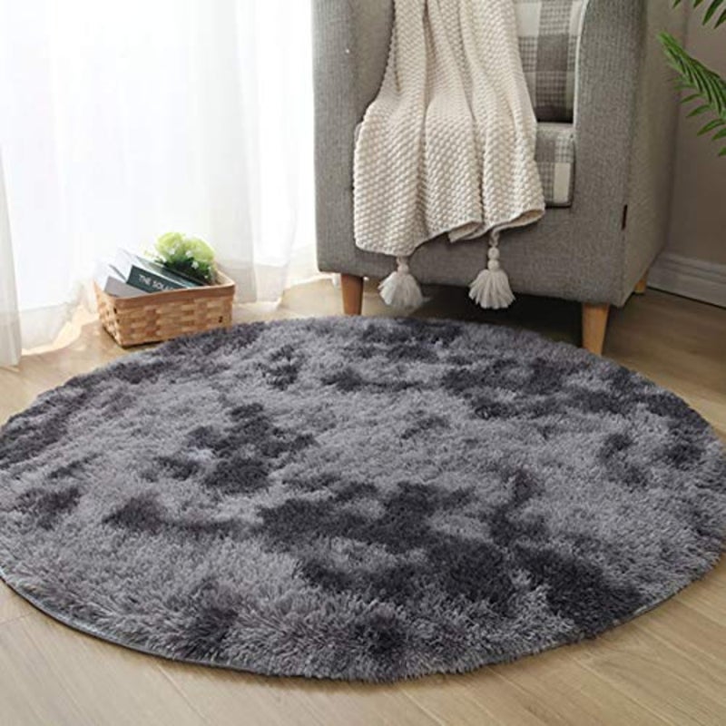 Area Rugs Shaggy Carpet for Living Room Bedroom Large Fluffy Carpet Modern Non-Slip Mat Multisize Rug Indoor Home Decor Black Grey, 100cm - Image 1