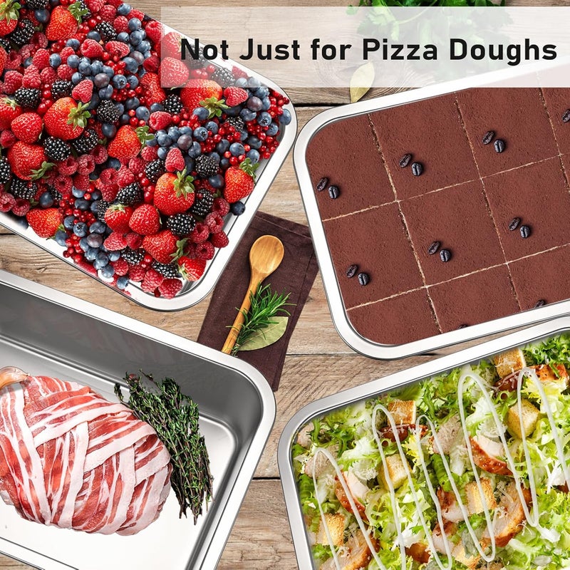 BSTKEY Pizza Dough Proofing Box, Stackable Stainless Steel Food Storage Box Container with Lid, Fits 4-6 Dough Balls, 14.1 x 10.6 Inch Large Capacity Household Pizza Dough Container - Image 4