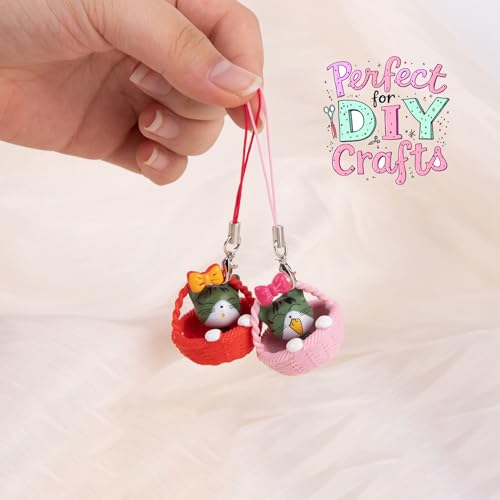 STORE 2508 50 Pcs Colorful Mobile Phone Straps with Lobster Clasp | DIY Craft Lanyards for Keychains, Charms, ID Holders, Jewelry Making – Mixed Colors, 7 cm - Image 3