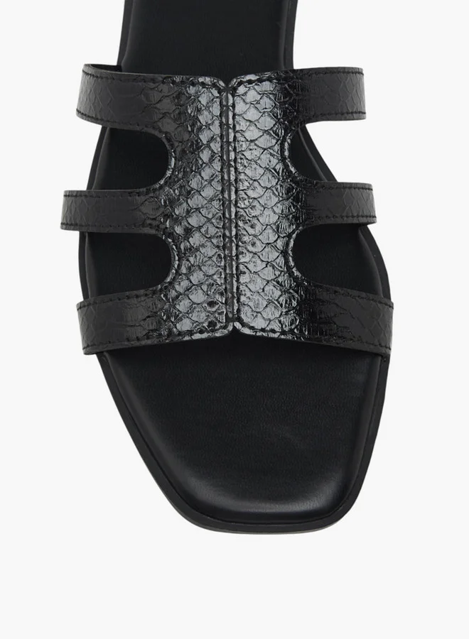 Celeste Women's Textured Cut-Out Detail Slip-On Flat Sandals