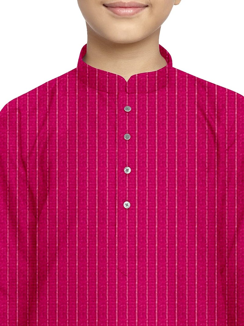 Enmozz Boys' Solid Plain Cotton New Kurta Only Rani - Image 3