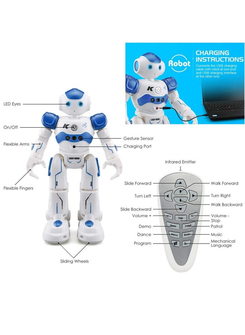 Generic - Kids Smart RC AI Robot Toy, Singing Dancing Interactive Talking Gesture Sensing Remote Control, STEM Educational Autistic, Birthday Gifts for Kids Boys (Blue) - Image 1