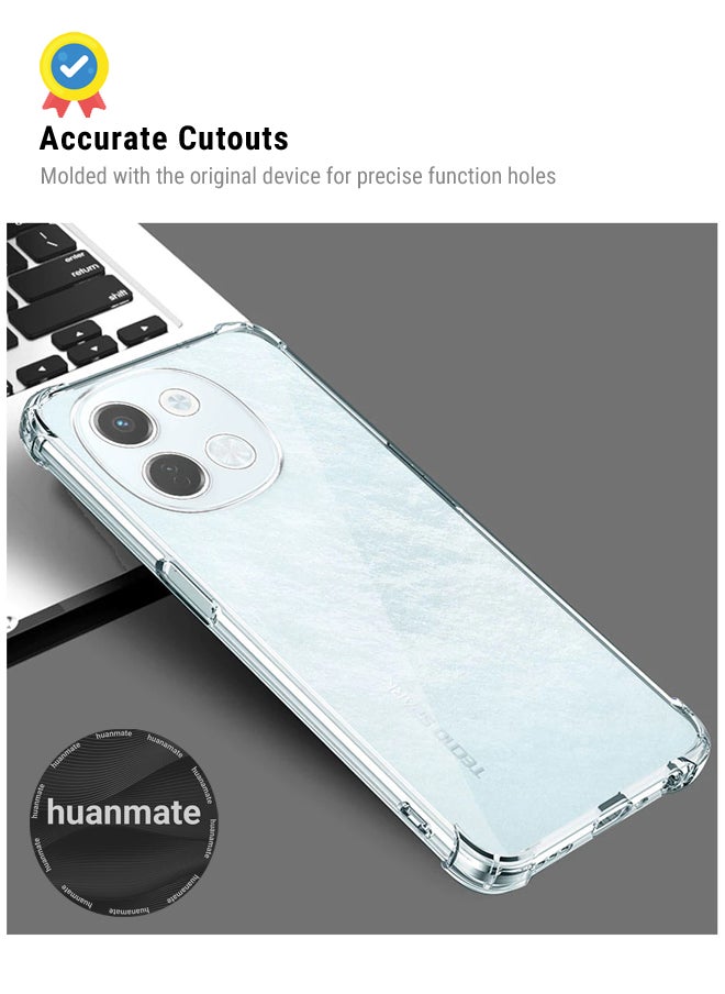 huanmate - Tecno Spark 30 5G Shock Proof Case Cover - Ultra Clear, Durable & Accurate Cut-outs - Scratch, Dust & Smudge Protection - Clear Silicon Back Cover for Tecno Spark 30 5G - Image 1