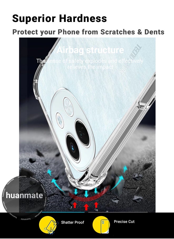 huanmate - Tecno Spark 30 5G Shock Proof Case Cover - Ultra Clear, Durable & Accurate Cut-outs - Scratch, Dust & Smudge Protection - Clear Silicon Back Cover for Tecno Spark 30 5G - Image 1