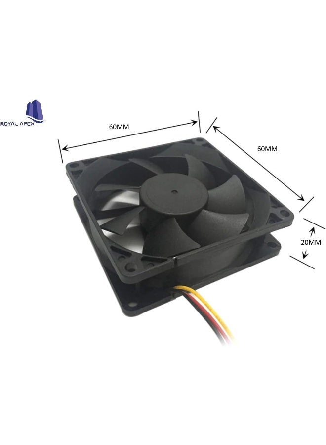 Royal Apex Silent Brushless Cooling Fan For Computer Cpu System Heatsink Graphics And Multi Use (60X60X20Mm, 24V)  - Image 5