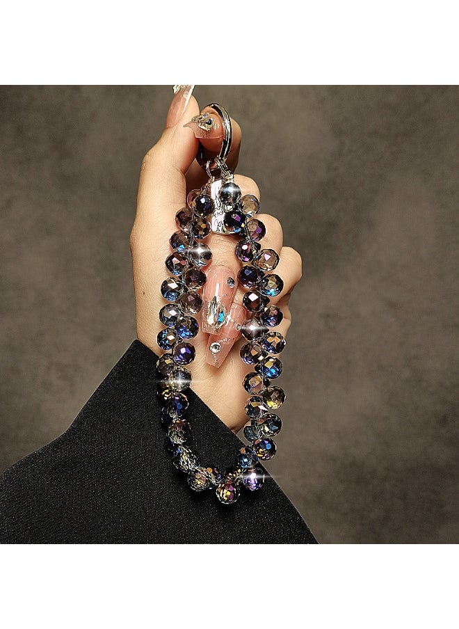 NIBEMINENT Beaded Phone Lanyard, Anti Lost Removable Wrist Strap, Colorful Crystal Bracelet Pendant, Phone Keychain Lanyard 