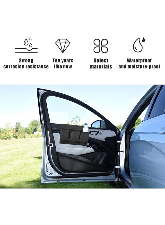 DUNISO Car Window Armrest Storage Box, Leather Vehicle Side Door Organizer with Multiple Pockets, Automotive Arm Elbow Rest Pad Bag Accessories, Comfortable,Durable，Universal for Most Cars ,Black - Image 3