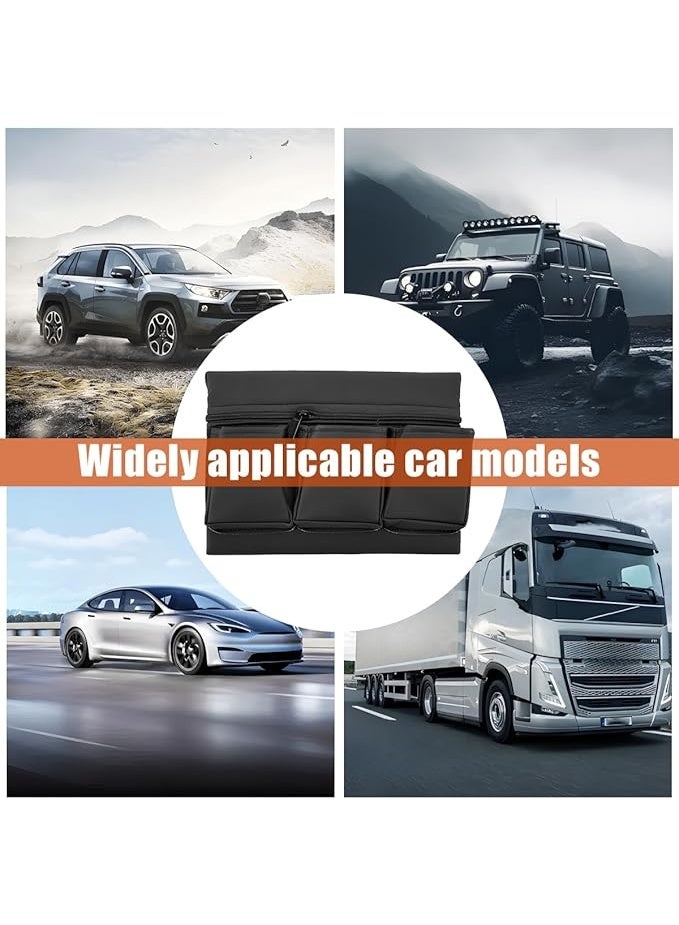 DUNISO Car Window Armrest Storage Box, Leather Vehicle Side Door Organizer with Multiple Pockets, Automotive Arm Elbow Rest Pad Bag Accessories, Comfortable,Durable，Universal for Most Cars ,Black - Image 4