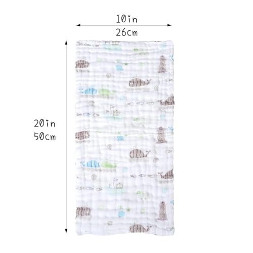 Closecret Muslin Burp Cloths 100% Cotton Large 20''x10'' Extra Soft and Absorbent Baby Burping Cloth for Boys Girls (5) - Image 2