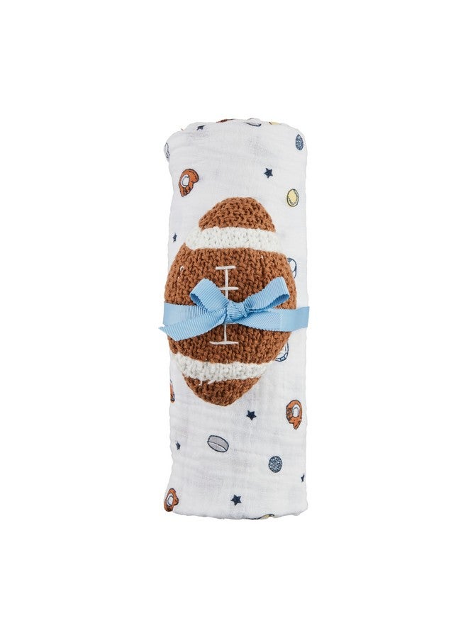 Mud Pie Children's Sports Swaddle and Rattle