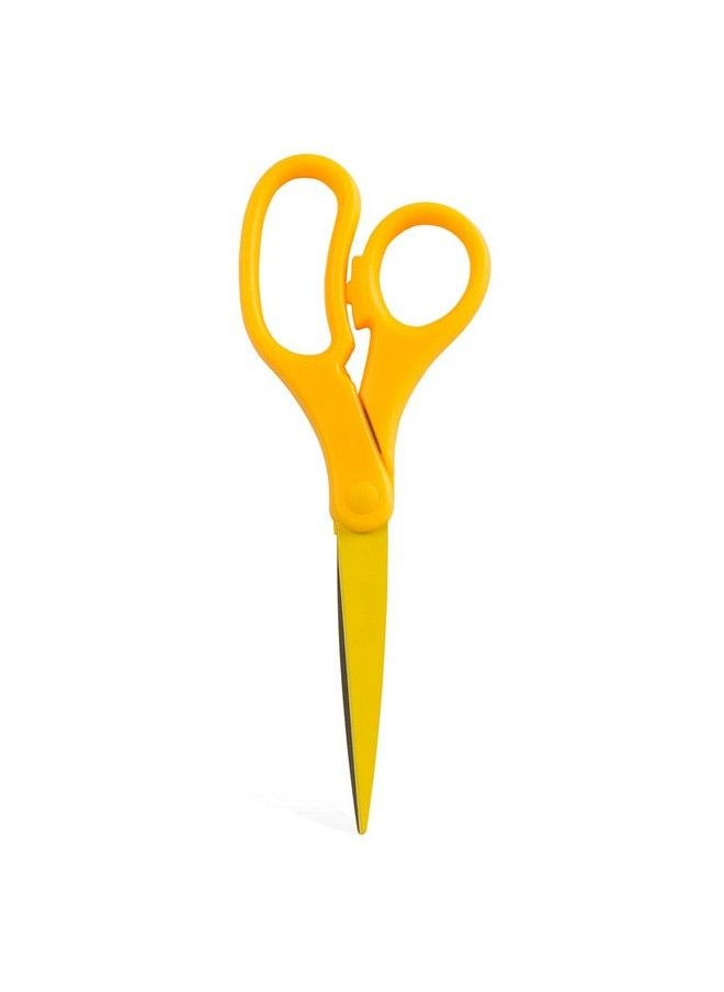 JAM Paper Multipurpose Precision Scissors 8 Inch Yellow Ergonomic Handle & Stainless Steel Blades Sold Individually  - Image 1
