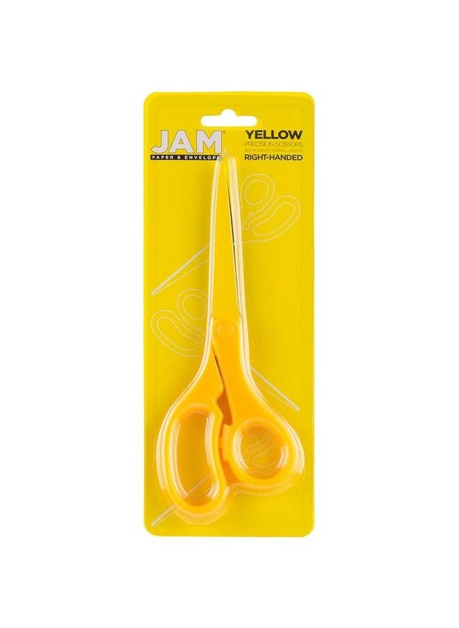 JAM Paper Multipurpose Precision Scissors 8 Inch Yellow Ergonomic Handle & Stainless Steel Blades Sold Individually  - Image 5