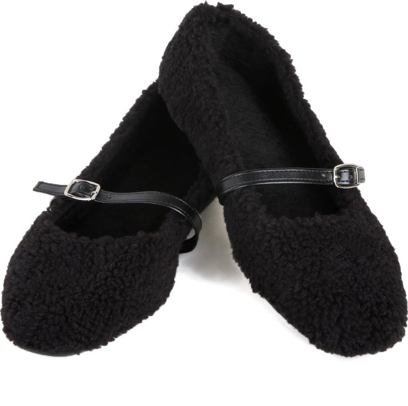 Renkli Butik Colorful Boutique Plush Feather Belt Detailed Women's Home Shoes Ballerinas  - Image 2