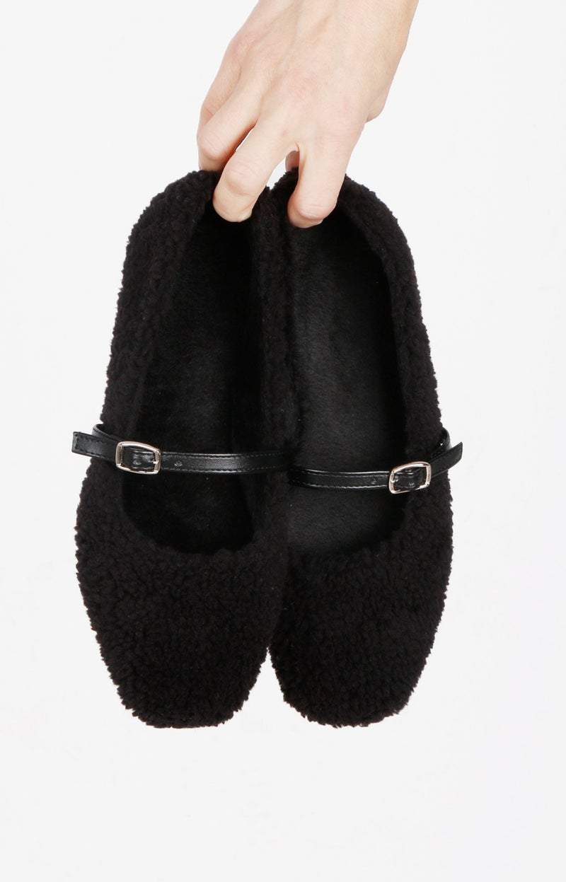Renkli Butik Colorful Boutique Plush Feather Belt Detailed Women's Home Shoes Ballerinas  - Image 3