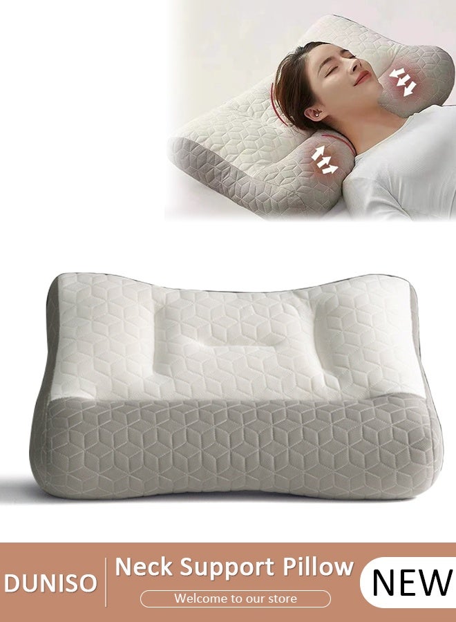 Super Comfort Ergonomic Pillow for Neck Head and Shoulder Pain Relief Contour Support Pillows for Bed Sleeping Orthopedic Cervical Spine Stretch Pillow for Side Back Stomach Sleeper - Image 1