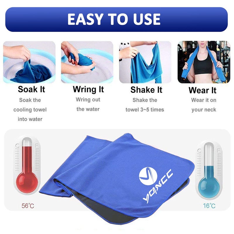 YQXCC 4 Pack Cooling Towel (47"x12") Ice Towel for Neck, Microfiber Cool Towel, Soft Breathable Chilly Towel for Yoga, Sports, Golf, Gym, Camping, Running, Fitness, Workout & More Activities - Image 4