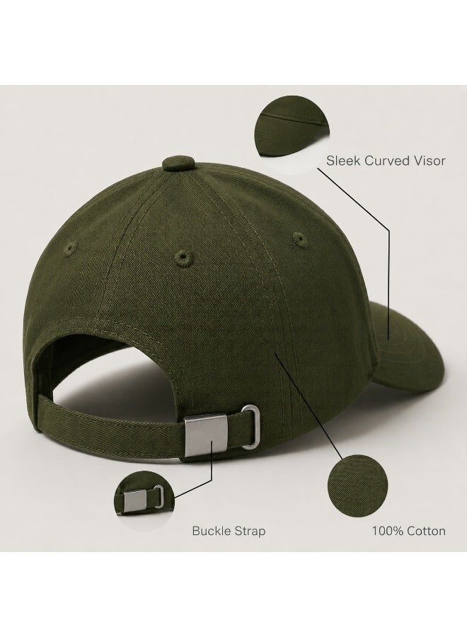 Mobcos 100% Cotton Adjustable Baseball Cap Dark Green Unisex Dad Hat for Running, Sports & Outdoor Activities - Image 5