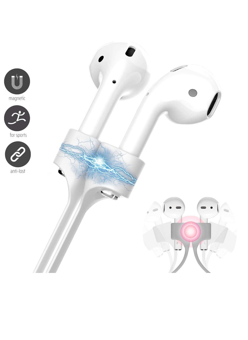 Generic - Colorful Magnetic Straps For AirPods Soft Silicone Lanyard Compatible With Airpods - White - Image 1
