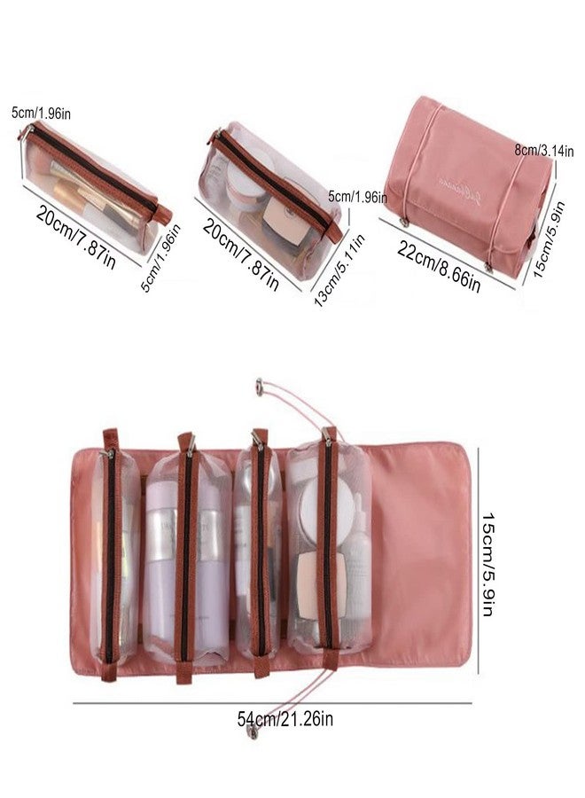 JHEPCOIN 4 in 1 Detachable Hanging Toiletry Bag Foldable Travel Makeup Bag, Portable Small Quick Roll Up Removable Dividers Cosmetic Bags for Women Girls - Image 5