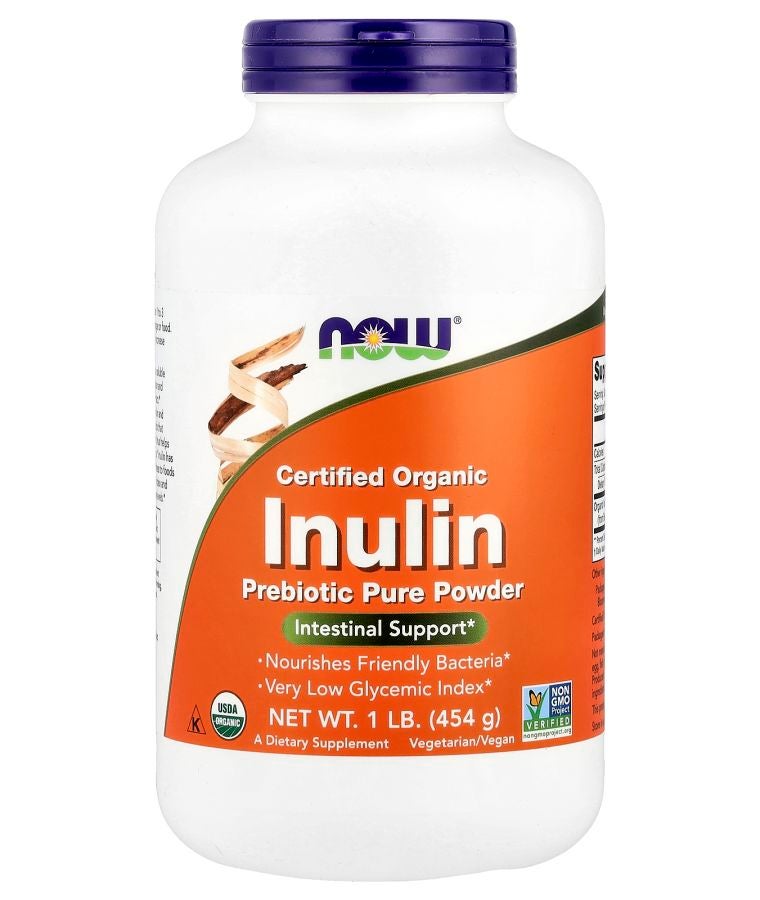 Certified Organic Inulin Prebiotic Pure Powder 1 lb (454 g)