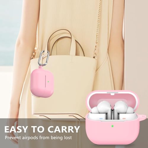 Meyaar Case Compatible with Samsung Galaxy Buds3 Pro/Galaxy Buds 3 with Keychain, Cute Cartoon Silicone Shockproof Protective Case for Men Women (Pink) - Image 5