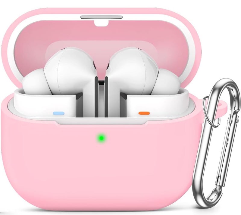 Meyaar Case Compatible with Samsung Galaxy Buds3 Pro/Galaxy Buds 3 with Keychain, Cute Cartoon Silicone Shockproof Protective Case for Men Women (Pink) - Image 1
