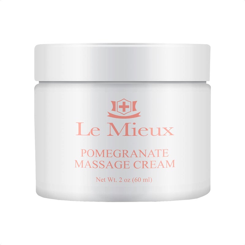 Le Mieux Pomegranate Massage Cream - Aromatic Moisturizing Neck & Face Massage Cream with Algae, Hyaluronic Acid & Botanical Oils, No Parabens or Sulfates (2 oz / 60 ml) - Image 1
