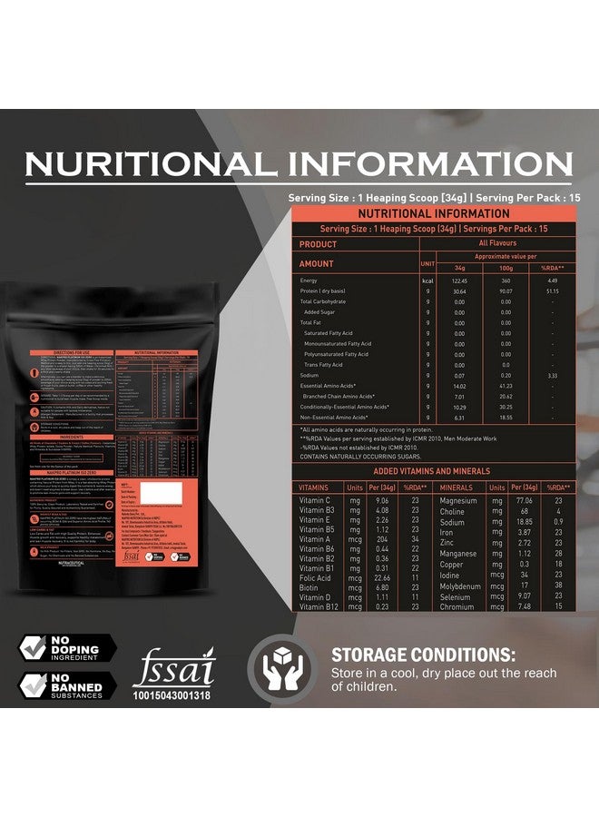 NAKPRO PLATINUM ISO ZERO 100% Whey Protein Isolate | Low Carbs | Added Vitamins & Minerals | Easy Mixing, Easy Digesting Whey Protein Supplement Powder for Men, Women & Athletes (500g, Chocolate) - Image 3