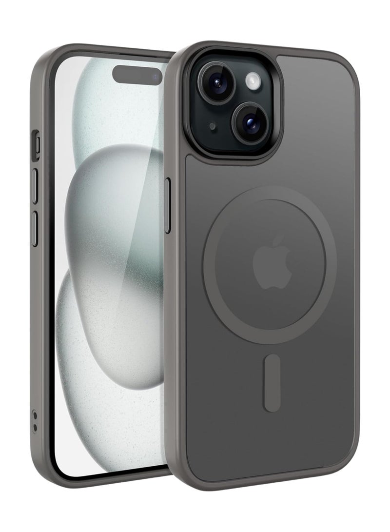 XLogix FrostX for iPhone 15 Case, Frosted Grey - Slim Protective Cover with MagSafe Compatibility | Shockproof & Scratch-Resistant Design, FrostX Series - Image 1