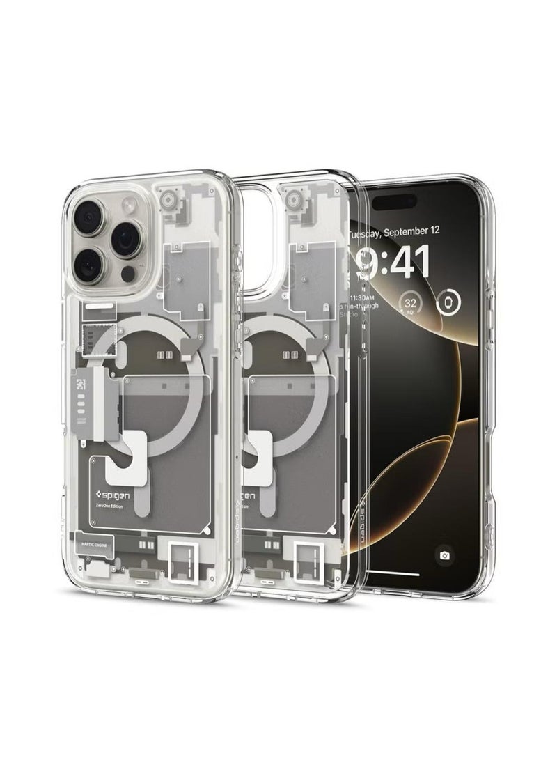 Spigen Ultra Hybrid MagFit for iPhone 16 Pro Max Case Cover with MagSafe (2024) - Zero One Natural Titanium - Image 1