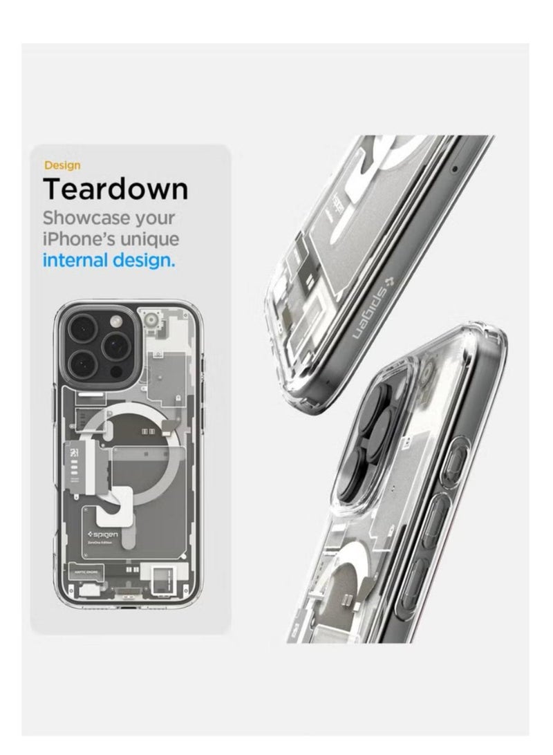 Spigen Ultra Hybrid MagFit for iPhone 16 Pro Max Case Cover with MagSafe (2024) - Zero One Natural Titanium - Image 3