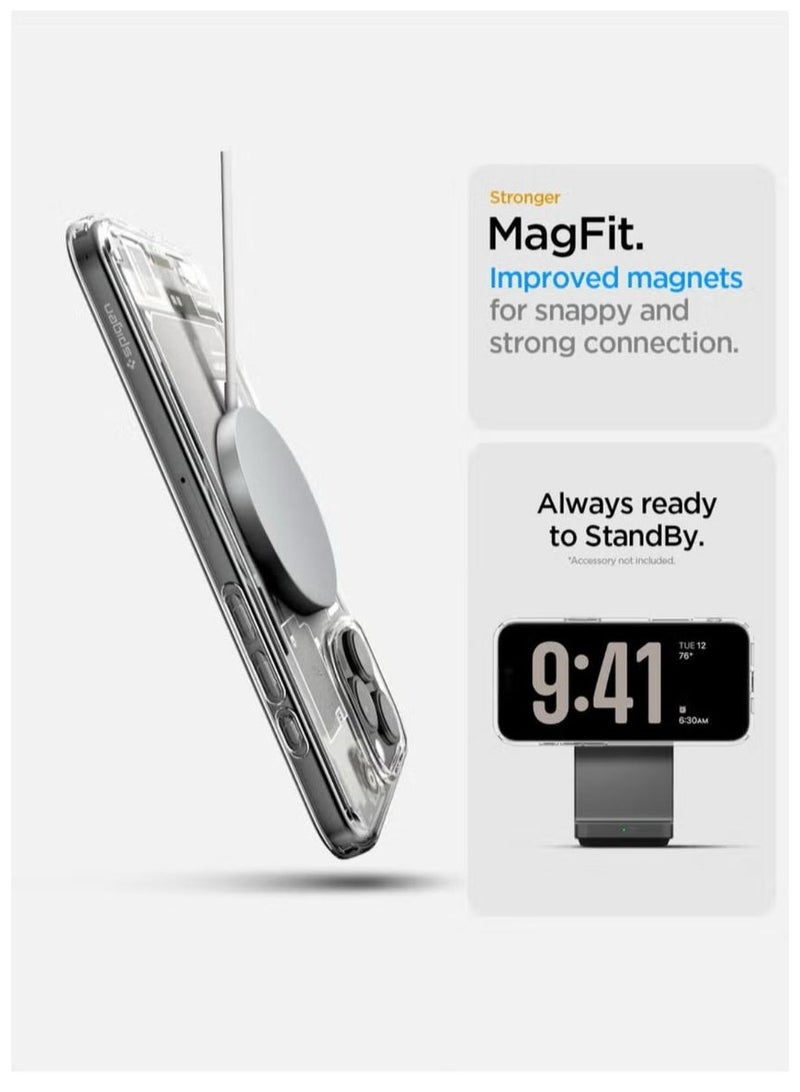Spigen Ultra Hybrid MagFit for iPhone 16 Pro Max Case Cover with MagSafe (2024) - Zero One Natural Titanium - Image 4