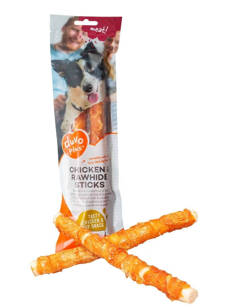 duvo Plus Duvo+ Meat! chicken & rawhide sticks large[Options - 25cm - 2 Sticks] - Image 1