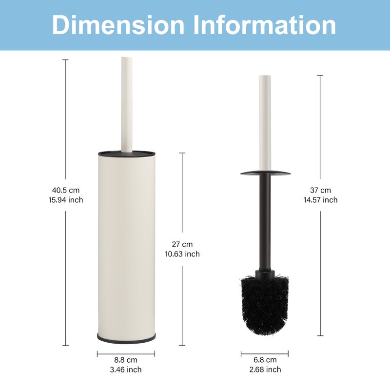 BGL White Toilet Brush and Holder,Stainless Steel Toilet Brushes for Bathroom with Holder - Image 4