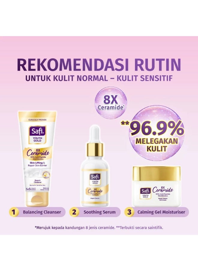 Safi Youth Gold 8x Ceramide Bundle Set | Cleanser | Serum | Moisturiser | Repair Skin Barrier | 98% Gold Peptide - Image 2