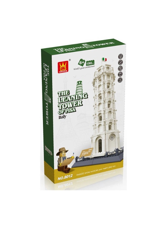 wange Leaning Tower of Pisa Italy Building Blocks Set 5214 (Age 6+, 1392 Pieces) - Image 2