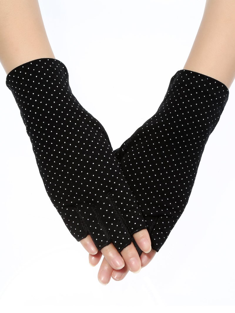 Maxdot Sun Gloves for Women UV Protection Fingerless Non Slip sunscreen Driving Gloves for Summer Outdoor(1 Pair,Black) - Image 4