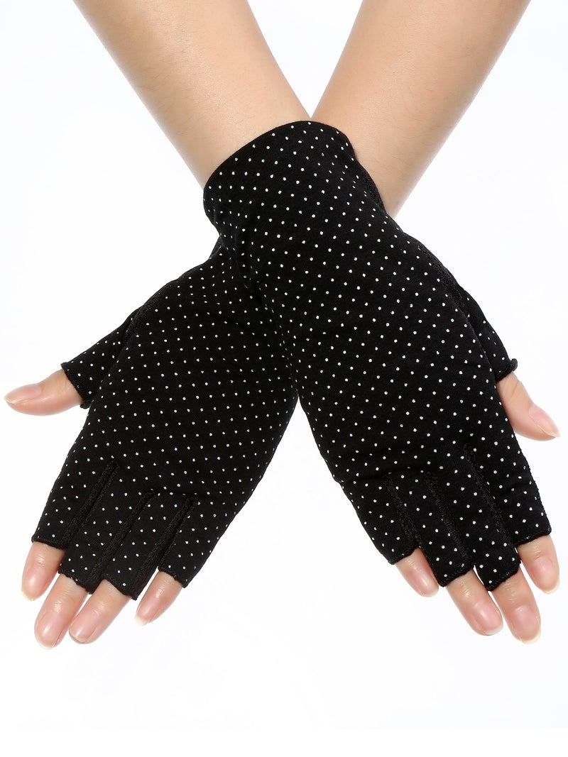 Maxdot Sun Gloves for Women UV Protection Fingerless Non Slip sunscreen Driving Gloves for Summer Outdoor(1 Pair,Black) - Image 1
