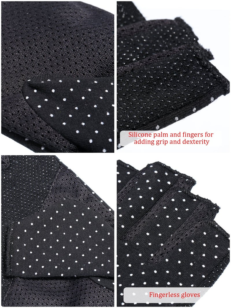 Maxdot Sun Gloves for Women UV Protection Fingerless Non Slip sunscreen Driving Gloves for Summer Outdoor(1 Pair,Black) - Image 3