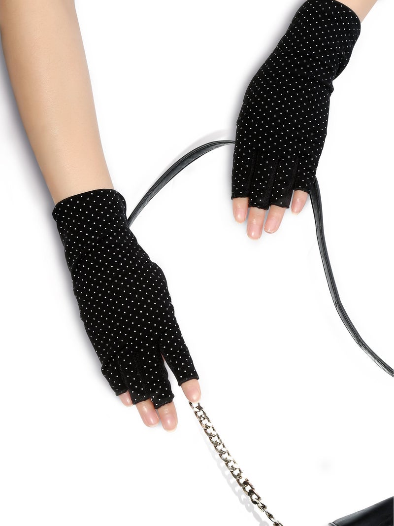 Maxdot Sun Gloves for Women UV Protection Fingerless Non Slip sunscreen Driving Gloves for Summer Outdoor(1 Pair,Black) - Image 5