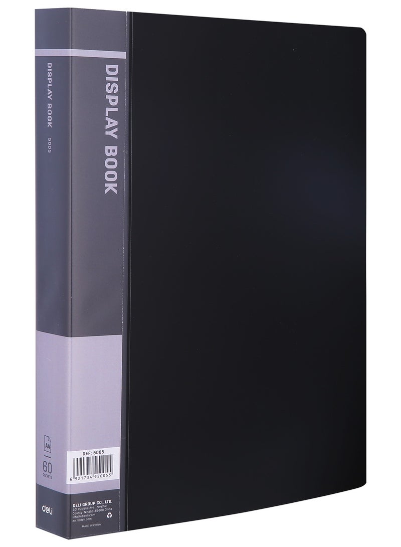 Deli E5005 Display Book A4 - 60 Pages, Assorted Colors, Durable PP Material, Anti-Static Pockets  - Image 2