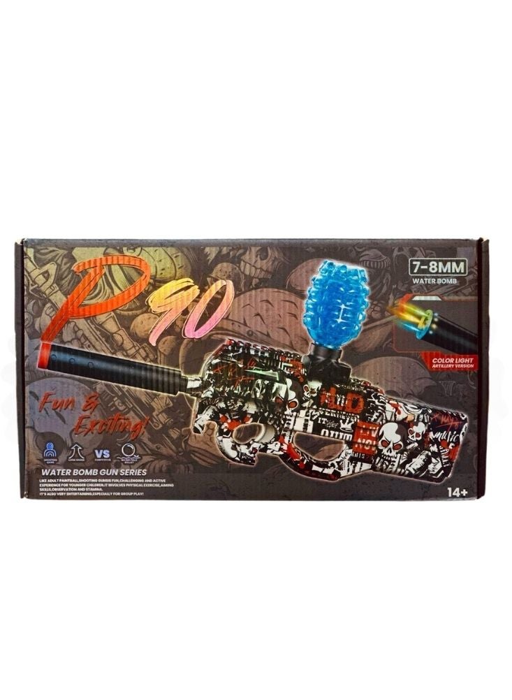 بريميم مسدس لعبة قنابل الماء الاحترافي مع قاذف كرات جل الماء مزوّد بإضاءة مدمجة باللون الأزرق – تصميم أسود - Image 3