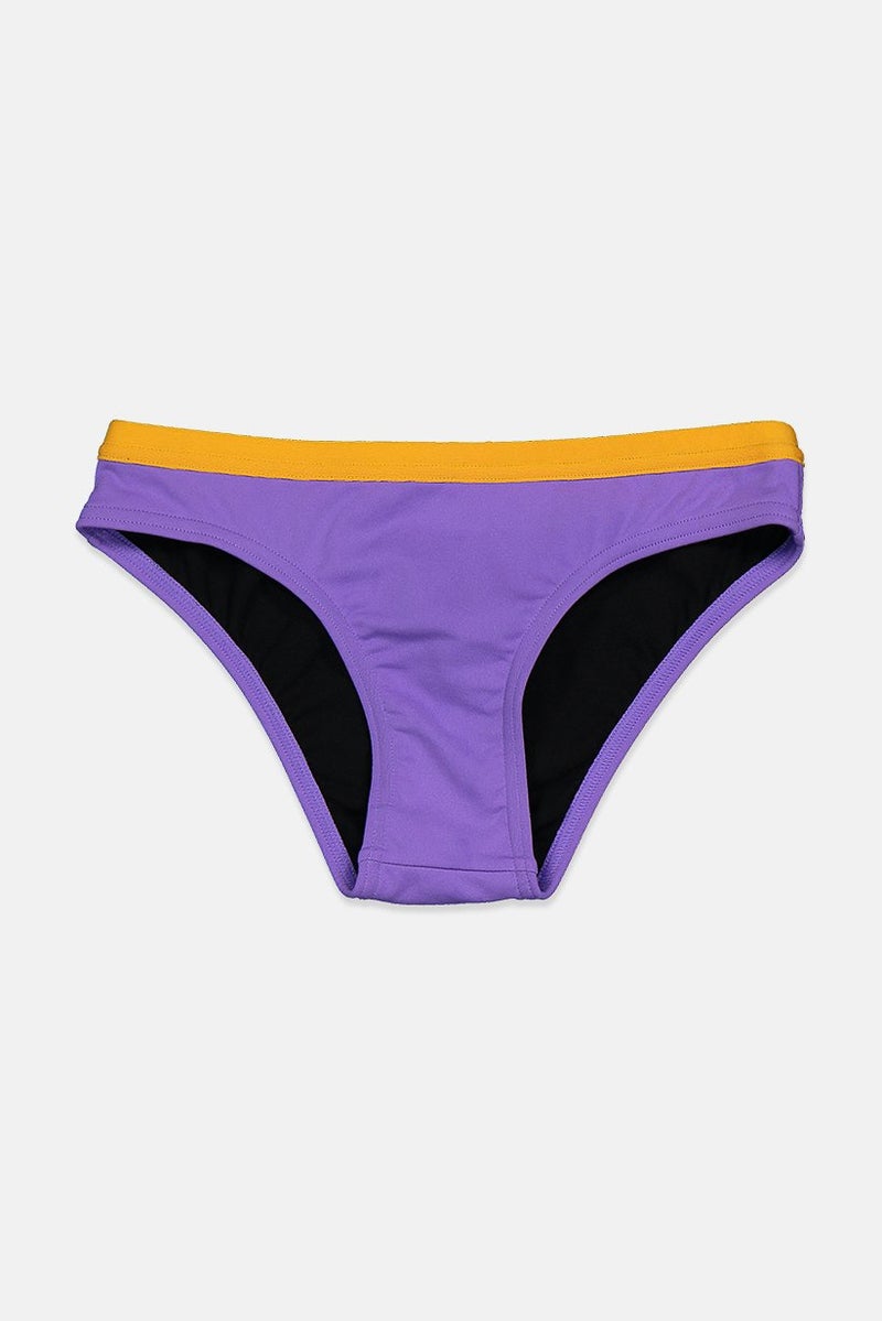 speedo Women Textured Bikini Bottom, Purple - Image 1