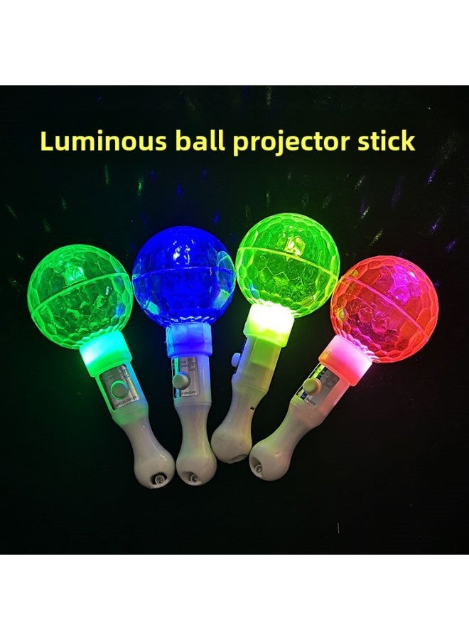 Dazzling Projection Ball Stick KTV Party Led Stick Luminous Short Stick Birthday Party Cheer Props-Color:Ball Projection Stick - Image 2