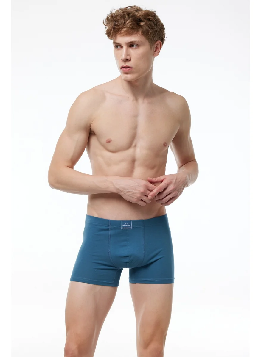 Malabadi Men's Claret Red Blue Green 3 Piece Cotton Elastane Boxer 3M074