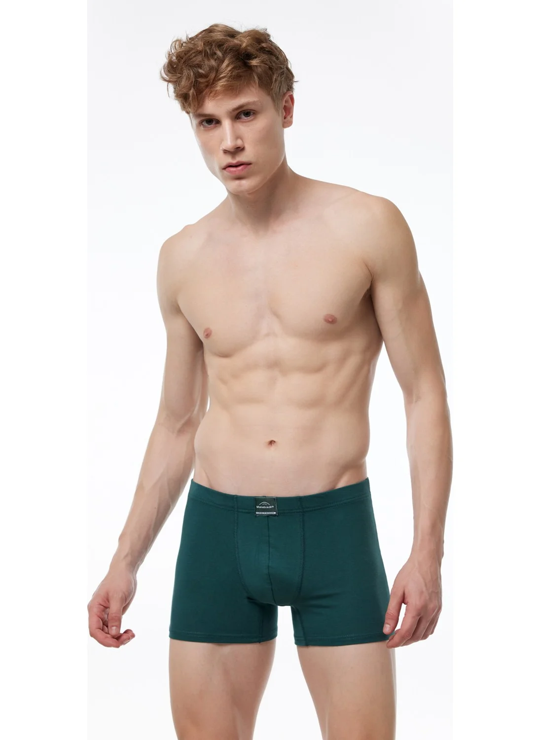 Malabadi Men's Claret Red Blue Green 3 Piece Cotton Elastane Boxer 3M074
