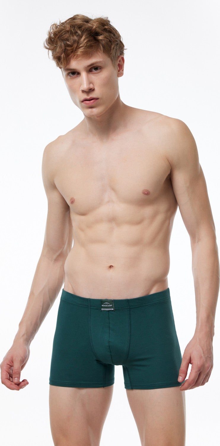 Malabadi Men's Claret Red Blue Green 3 Piece Cotton Elastane Boxer 3M074  - Image 4
