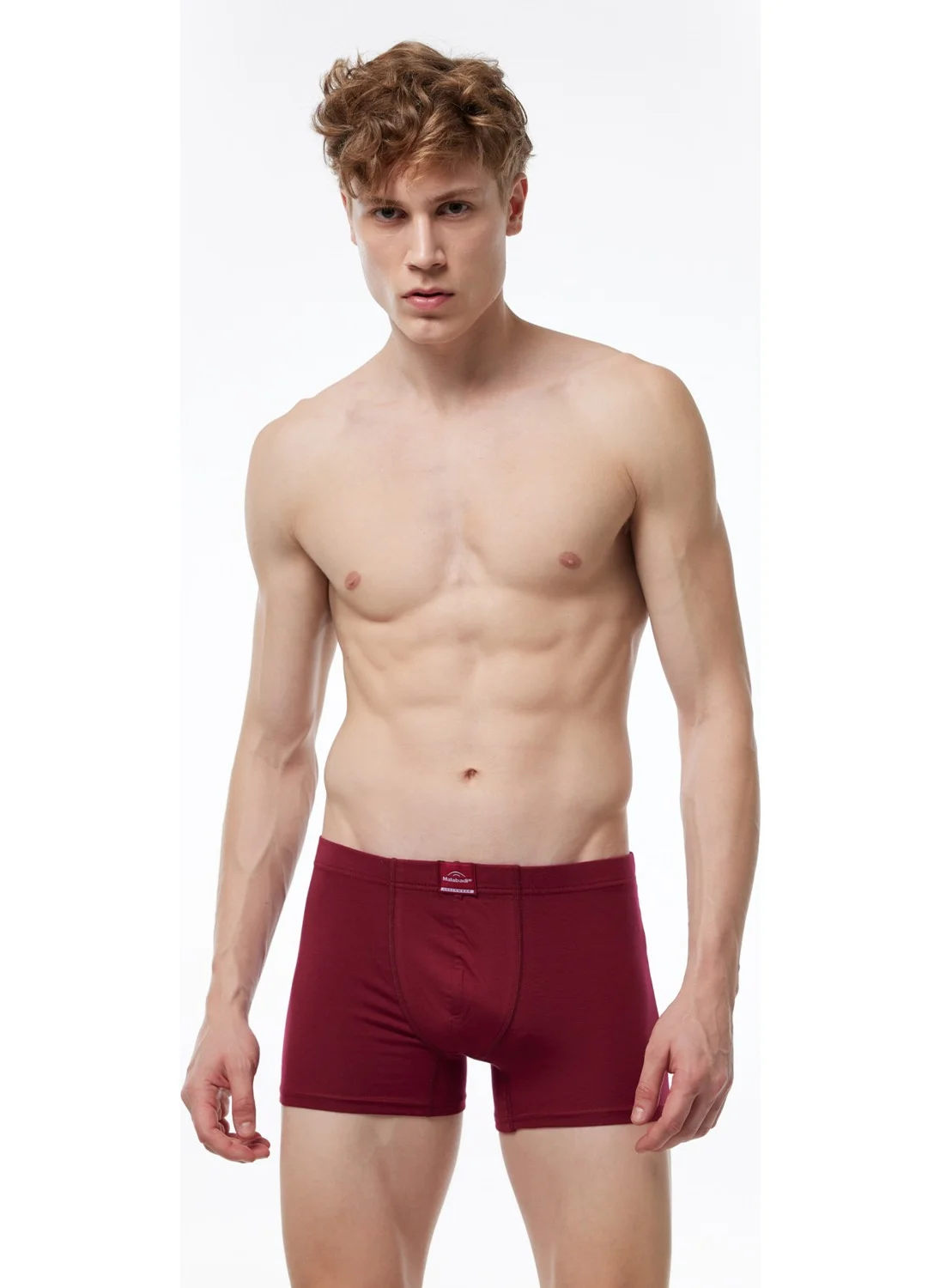 Malabadi Men's Claret Red Blue Green 3 Piece Cotton Elastane Boxer 3M074