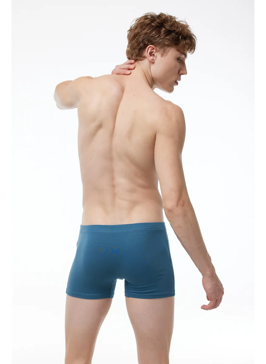 Malabadi Men's Claret Red Blue Green 3 Piece Cotton Elastane Boxer 3M074
